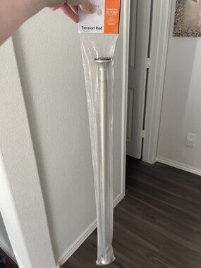 Mainstays 3/4" Silver Adjustable Curtain Tension Rod, 30- 52" Nickel Finish